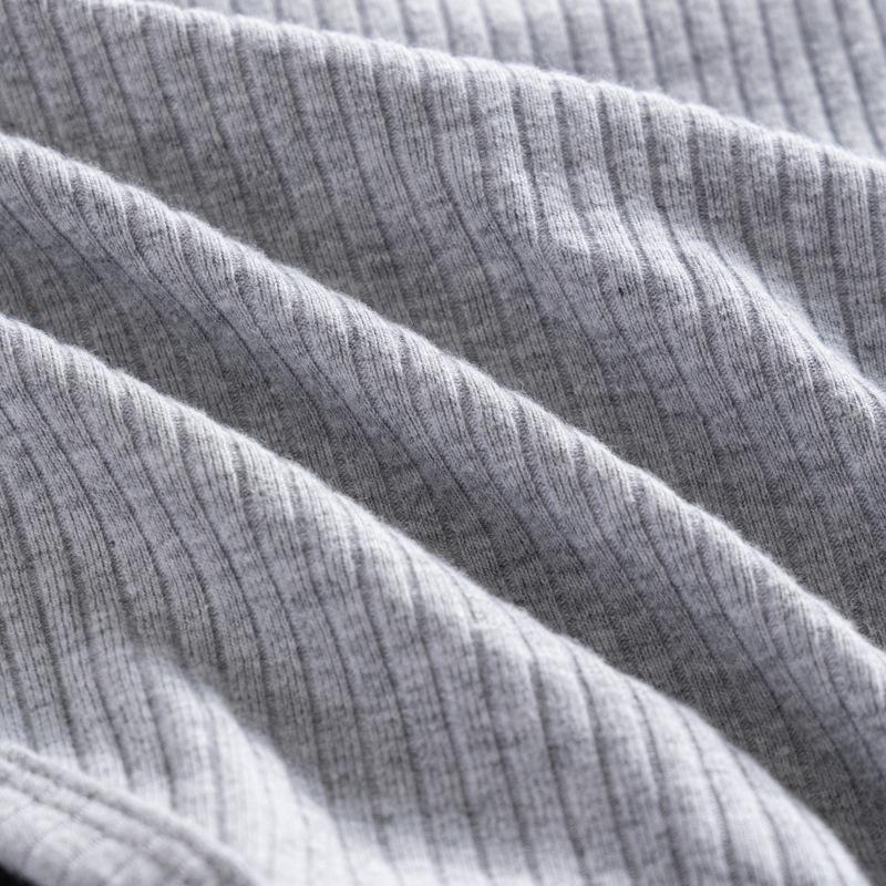 Мужские трусы-слипы в рубчик из чистого хлопка - Однотонные, Дышащие, Влагоотводящие, С высоким вырезом, С большим гульфиком, Четыре сезона.