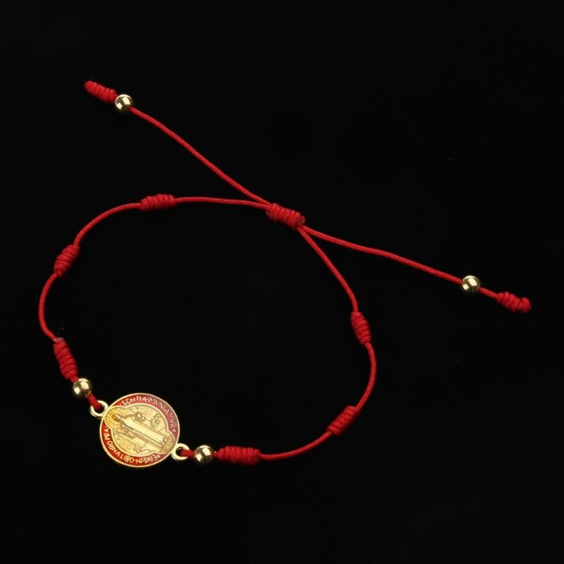 Браслет Леди Мэри/святого Бенедикта Ручной работы Красные узлы Бусины Браслет На удачу Молитвенный Религиозные браслеты для мужчин женщин