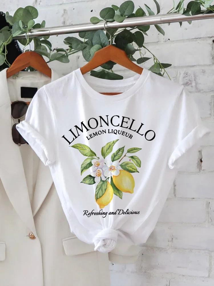 Lemon Letter Print Tshirt Short Sleeve Crew Neck Casual Top For Summer Unisex Kawaii Streetwear Graphic Tees Vintage Fruit Shirt