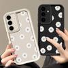 Милый чехол для телефона с принтом в виде маленькой ромашки для Samsung S24 FE S23 Ultra S22 S21 A55 A54 A35 A34 A52 A14, мягкий силиконовый противоударный чехол для защиты объектива