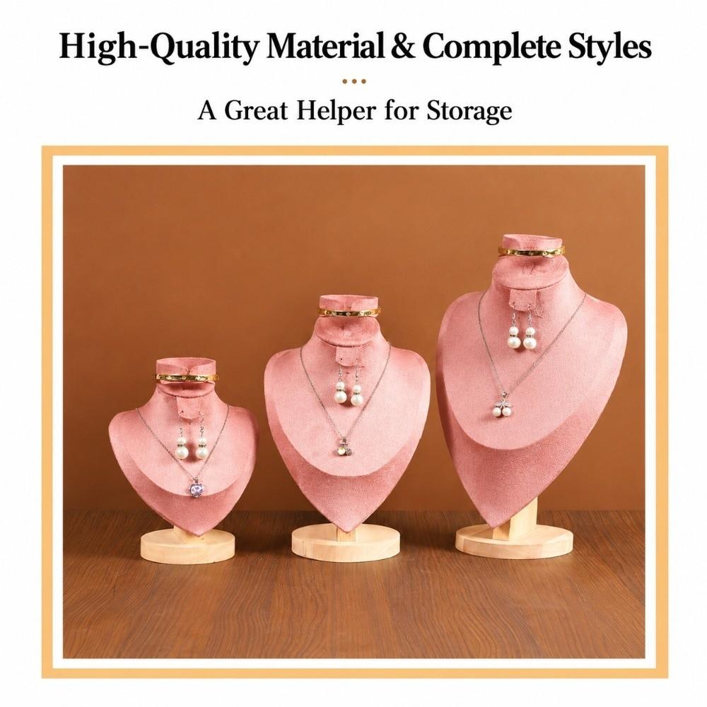 3 In 1 Design Jewelry Display Bust Velvet Surface Bust Display Holder Bracelet Show