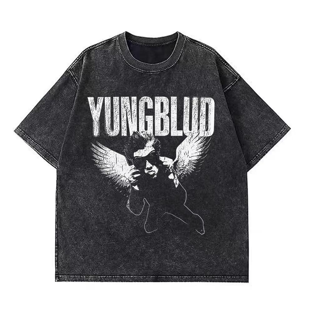Yungblud IDOLS Мировой Тур Мерч Ретро Стирка Футболка Мужская Женская Хип-Хоп Рок Короткий Рукав Футболки Оверсайз Футболки