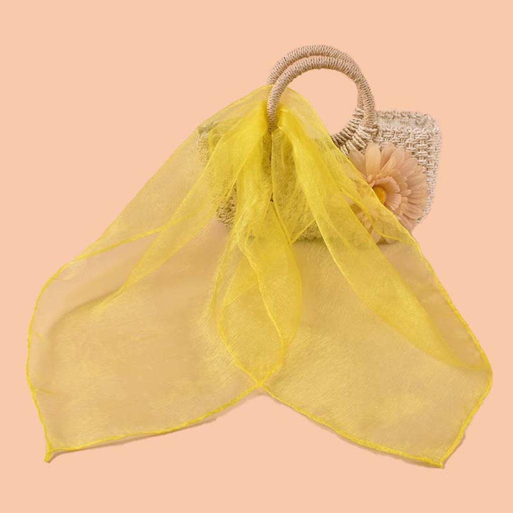 Retro 50s Inspired Square Scarf Multicolor Versatile Hair Decoration Neck Accessory Lightweight Sheer Neckerchief