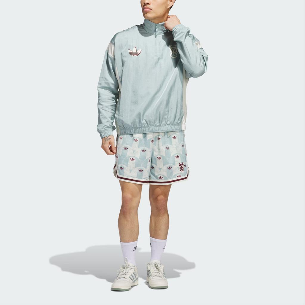 adidas Оригинальная куртка с длинным рукавом и молнией до середины, логотип коллаборации Originals X Hoop York City, унисекс, зеленая, JC5971