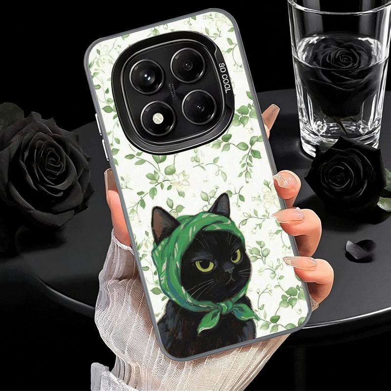 Милый цветочный платок Котенка Мягкий чехол для телефона для Xiaomi Redmi Note 13 14 15 Pro Plus 12S 12 11S 11 11T 10S 10 Ударопрочный чехол B