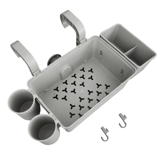 Yousheng Pool Storage Basket for Above Ground Pools Poolside Storage Organizer with Cup Holder Hook Pool Accessories Holder Fits for Most Frame Pools