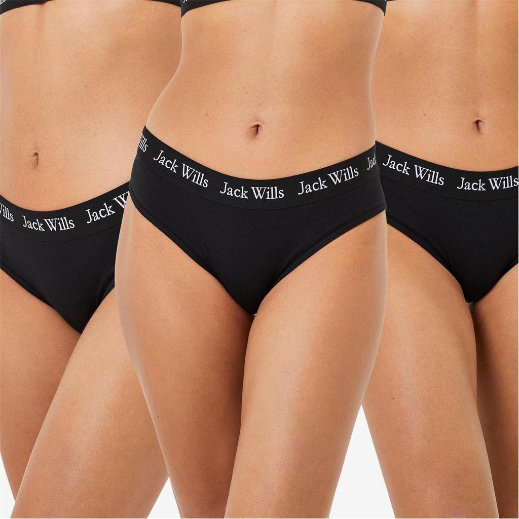 Jack Wills Womens/Ladies Repeat Logo Briefs (Pack of 3)