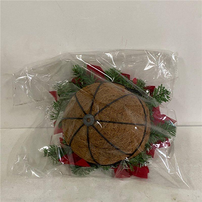 B-Est 2X Christmas Hanging Basket With Red Flowers And For Outdoor Yard Porch Decor