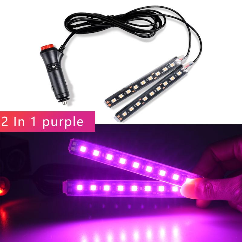 Светодиодная подсветка салона автомобиля, подсветка для ног с прикуривателем, декоративная атмосферная лампа, автоаксессуары