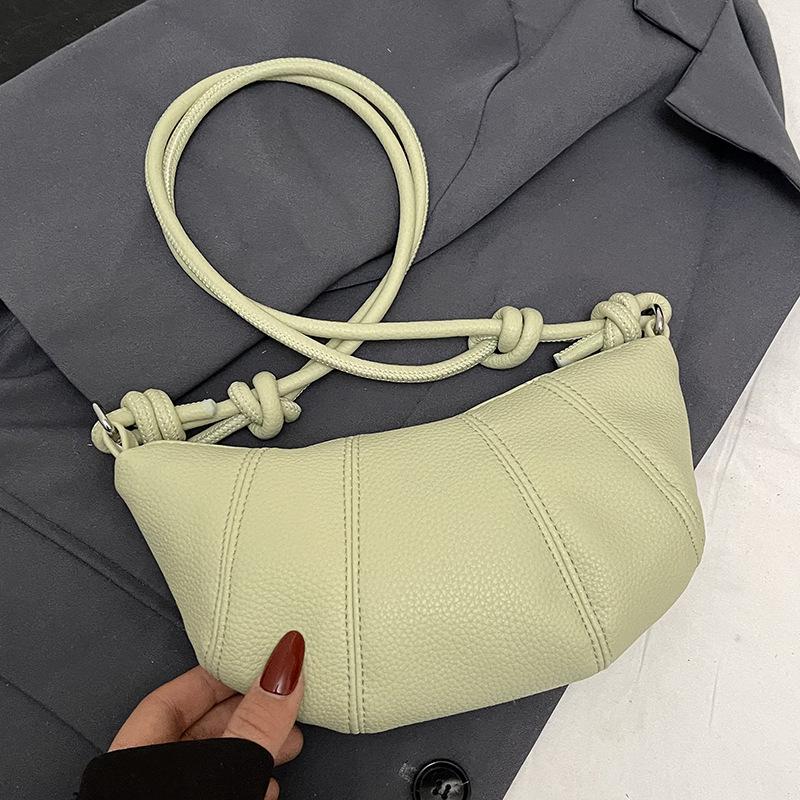 Spring and summer trend niche design simple croissant temperament versatile high-grade texture lychee pattern shoulder crossbody women's bag
