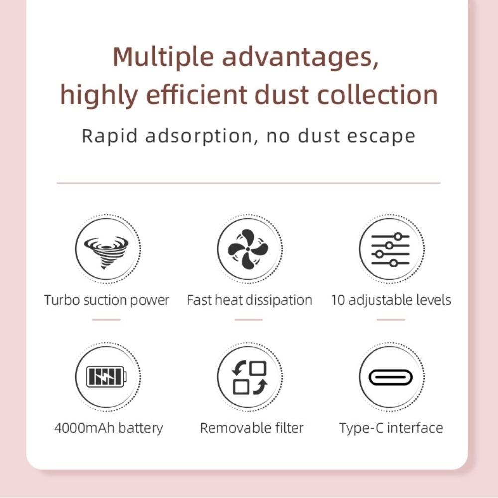 Reusable Filter Nail Dust Collector High Efficiency Cordless Portable Dust Suction  Home Nail Care