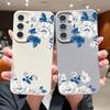 Белый Чехол с Гарденией для Samsung S26 S25 S24 Ultra S23 S22 S21 FE A15 A16 A17 A26 A35 A36 A37 A54 A55 A56 A57 5G Силиконовый Чехол с Текстурой Кожи