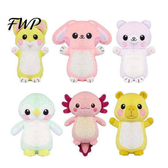 Bear Plush Toy Glow in The Dark Stuffed Animal with Light Pen, Luminous Fox Rabbit DIY Painting Penguin Doll, Glowing Plushie for Toddlers Boys Girls