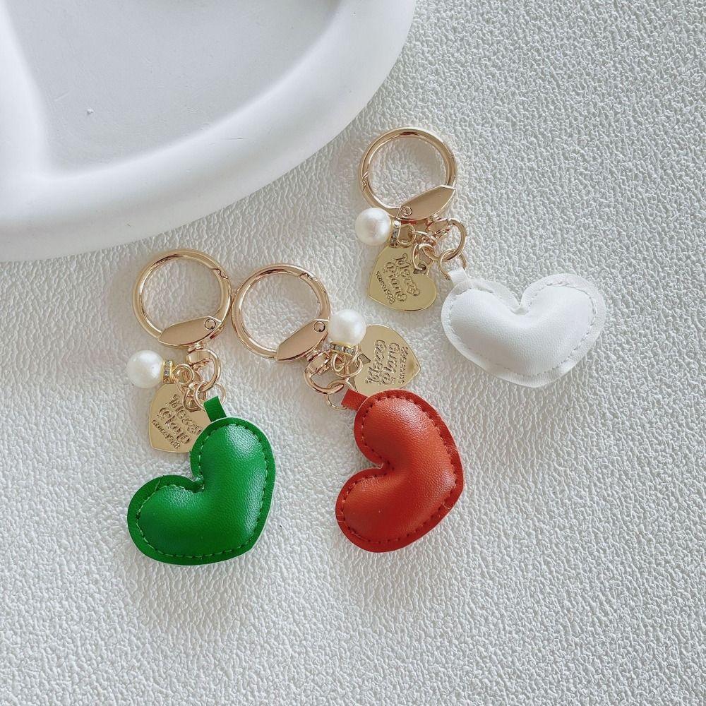 Love Pendant Love Keychain PU Leather Bag Pendant Cute PU Leather Hanger Car Accessory