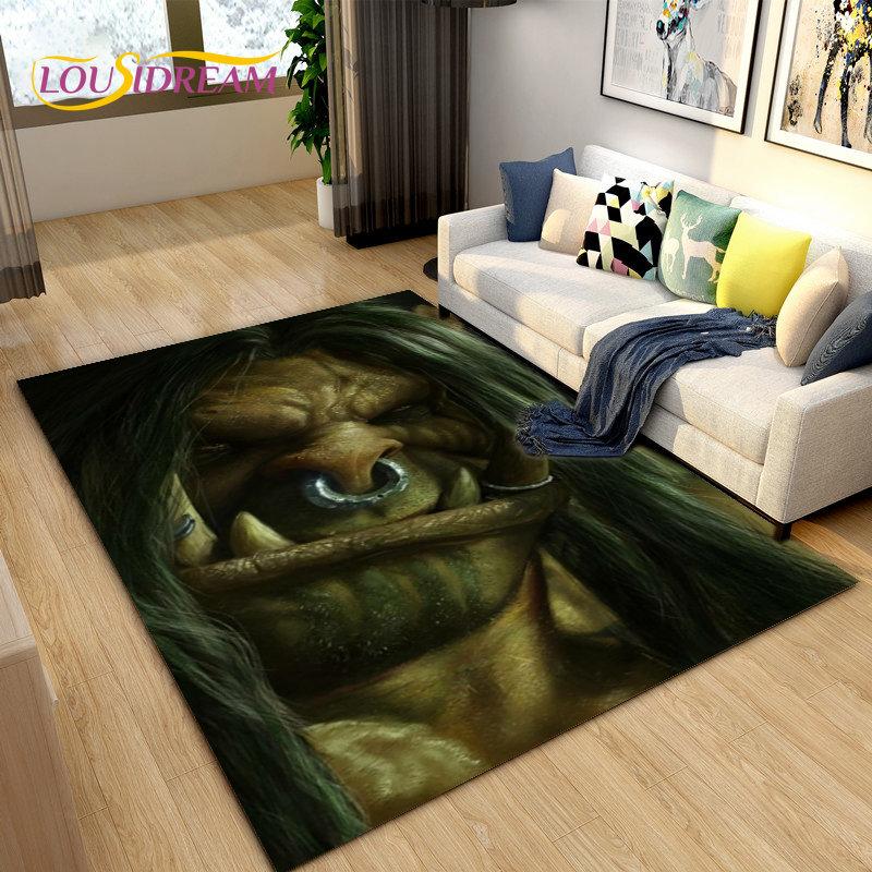 3D World of Warcraft , WOW Game Area Rug Large ,Carpet Rug for Living Room Bedroom Sofa Doormat Decoration ,Kids Non-slip Floor Mat