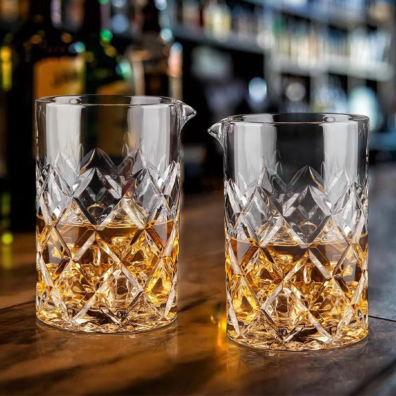 Хрустальный бокал для смешивания коктейлей 700 мл бесшовный с толстым утяжеленным дном бокал для вина напитков виски бокал для перемешивания для барменских инструментов