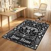 Gothic Moth Theme Soft Crystal Velvet Rug Custom Name & Text Print Non Slip Floor Rug for Bedroom Living Room