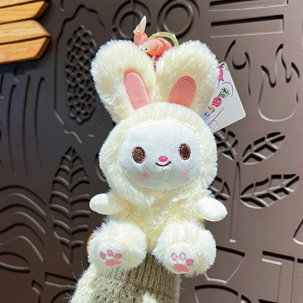 Cartoon Small Animal Keychain Stuffed Car Key Ring Fashion Rabbit Plush Dolls Pendant Students