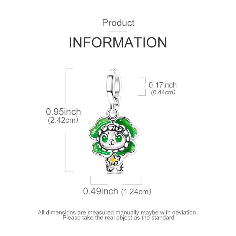 925 Silver Beads Bear Guinea Pig Owl Bee Sheep Dangle Fit Original Bracelet Making For Woman Jewelry DIY Gift