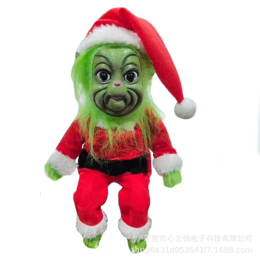 Grinch Green Monster Doll Ornament Plush doll, Halloween, Christmas, costume party, creative ideas