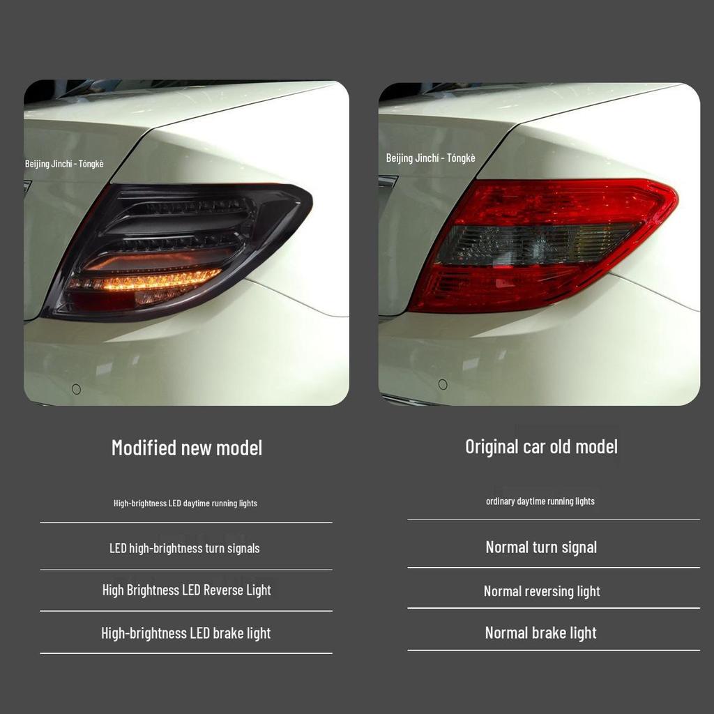 Совместимо с LED-фонарями заднего хода для Mercedes-Benz C-Class W204 07-14 с динамическими указателями поворота и дневными ходовыми огнями