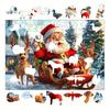 1 Набор Рождественский Деревянный Пазл Зимний Праздник Санта Клаус Олень Упряжка Пазл Развивающая Игрушка Украшение для Дома