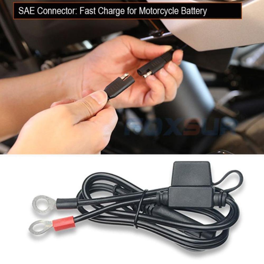 Universal Motorcycle Battery Charger Cable Quick Disconnect SAE Motorbike Connection Line Terminal