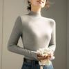 Wool Silk Mid-neck Bottoming Shirt Women's New Warm Fleece Autumn Clothes with White Long-sleeved T-shirt Thermal Top