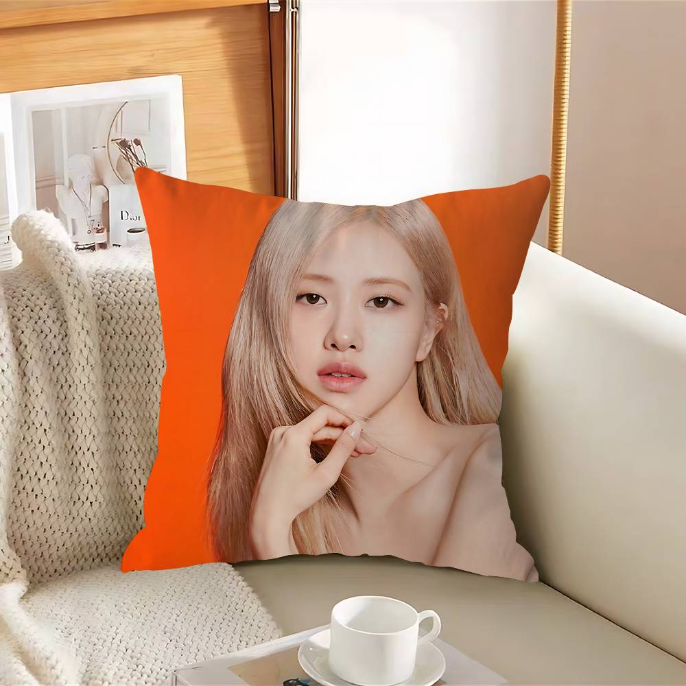 Наволочка Blackpink MemberS R-Rosé, съемная, моющаяся, чехол для подушки – Мягкий лен для любого сезона