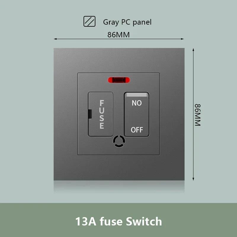 Универсальная двойная розетка с быстрой зарядкой Type-C мощностью 18 Вт, настенный электрический светильник с выключателем на 2 направления, Великобритания, 13 А, двойная розетка USB