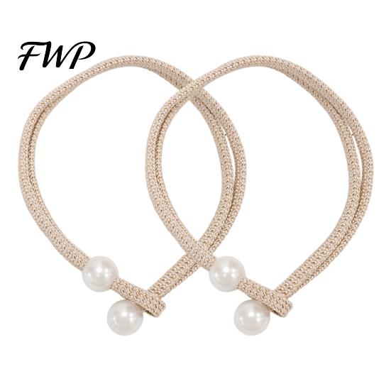 Tool Free Curtain Holders 1 Pair Tiebacks for Drapes, Adjustable Rope Tie Backs, Faux Easy Operate Fasteners Pearls Cord Buckle Holder Home