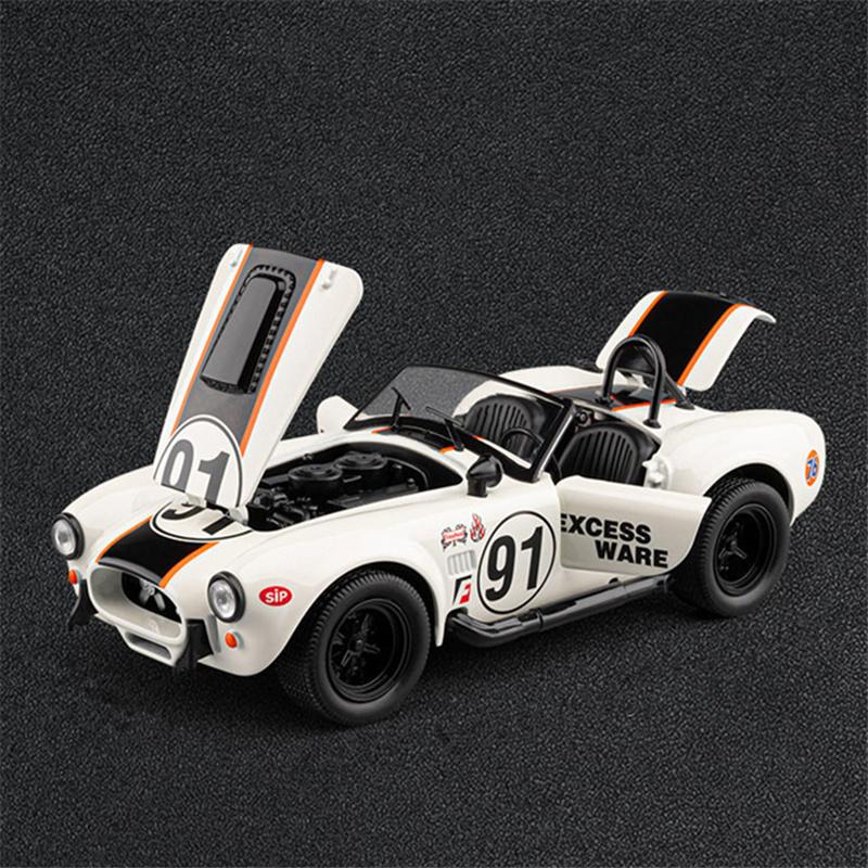 1:22 Shelby Cobra 427 S/C Сплав Спортивный Автомобиль Модель Литьевой Металл Игрушка Классический Ретро Гоночный Автомобиль Автомобили Модель Звук Свет Подарок для Детей