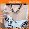 Dark Punk Cross Style Necklace Geometric Shape Tassel Choker For Souvenir Travel