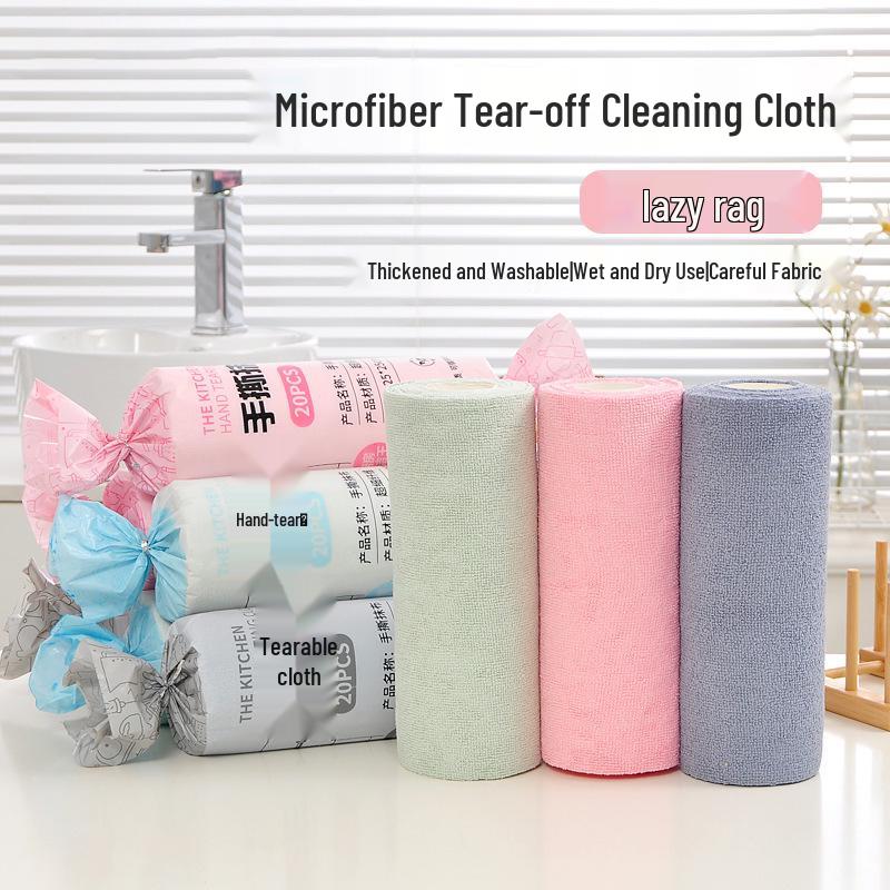 Hand-Tearable, Multi-Functional Kitchen Cleaning Rag: Strong Absorption, Lint-Free, Thick, Disposable.