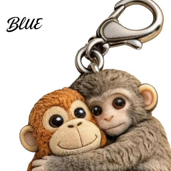 Durable Keychain Little Monkey Pocket Hug Token Cute Holding Plush Toy with Card Inspirational Keepsake for Friends Family Emotional Support