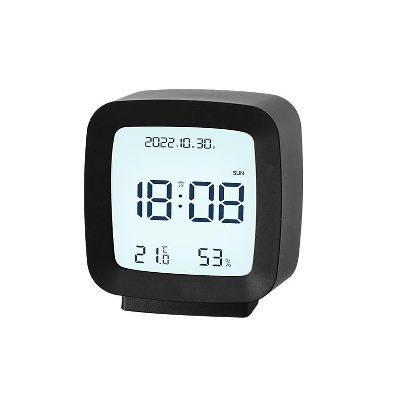 Mini Digital Clock With Temperature And Humidity Monitor Time Date Display Voice Control Kids Office Alarm Clock