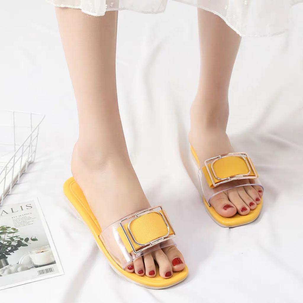 Женские тапочки с пряжкой из натуральной кожи, шлепанцы, туфли на толстой подошве, пляжные сандалии, женские шлепанцы для улицы, летние rty678