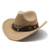 Winter Women 'S Men 'S Wool Hollow Western Cowboy Hat With Fashion Belt Gentleman Lady Jazz Cowgirl Toca Sombrero Cap