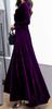 ZHONGJUE Long Sleeve Maxi Formal Performance Dance Plus Size Dress, V-Neck, High-Waisted, Flared, A-Line, Slimming, Dress, Dress, Dress, (Purple, 6)