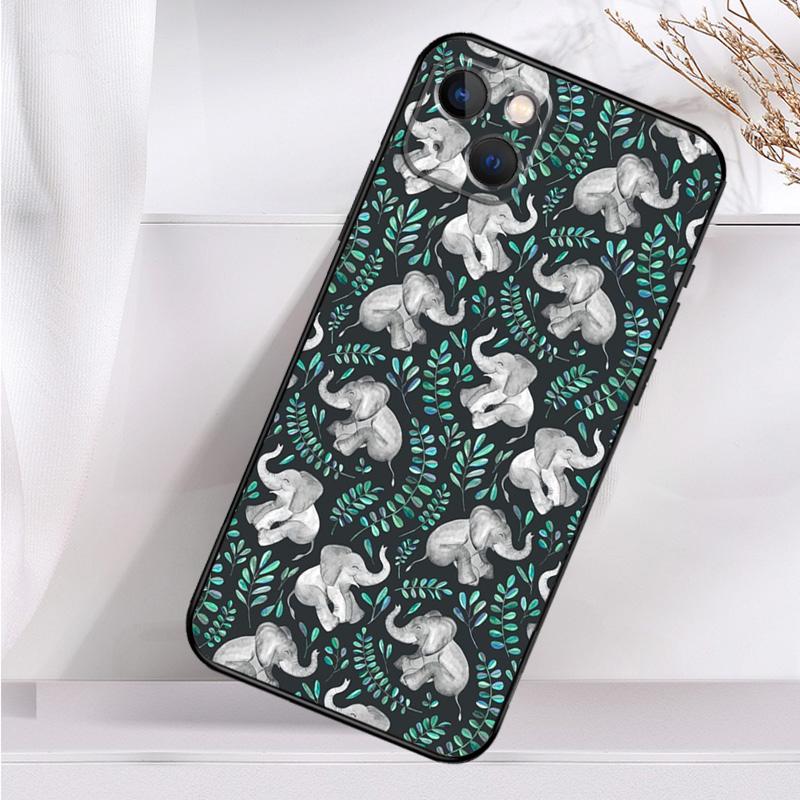 Милый чехол для телефона с изображением слоненка для iPhone 16 15 14 13 12 11 Pro Max Mini X XR XS Max 7 8 Plus задняя крышка