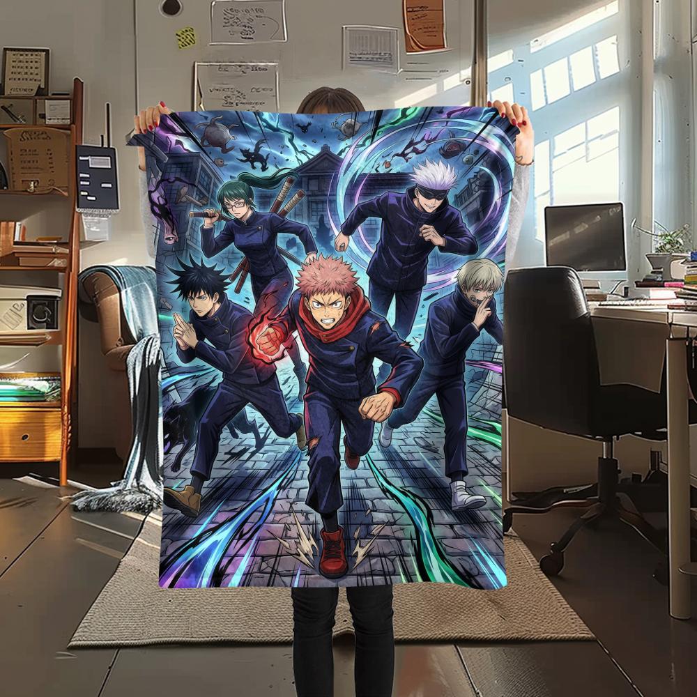 Dark Jujutsu KaisenPrint Flannel Blanket, High quality Comfortable for All Seasons, Home Decor, Warmth and Comfort