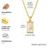 Minimalist Square Shell Pendant Necklace for Women, Copper 14K Gold Plated Geometric Pendant, Elegant Aesthetic Jewelry Gift