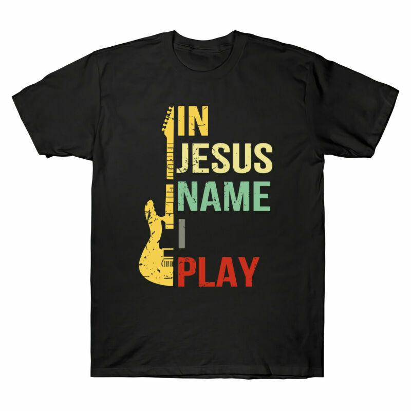 Guitar In Jesus Name I Play T-Shirt Gift Bass Rock Roll Shirt