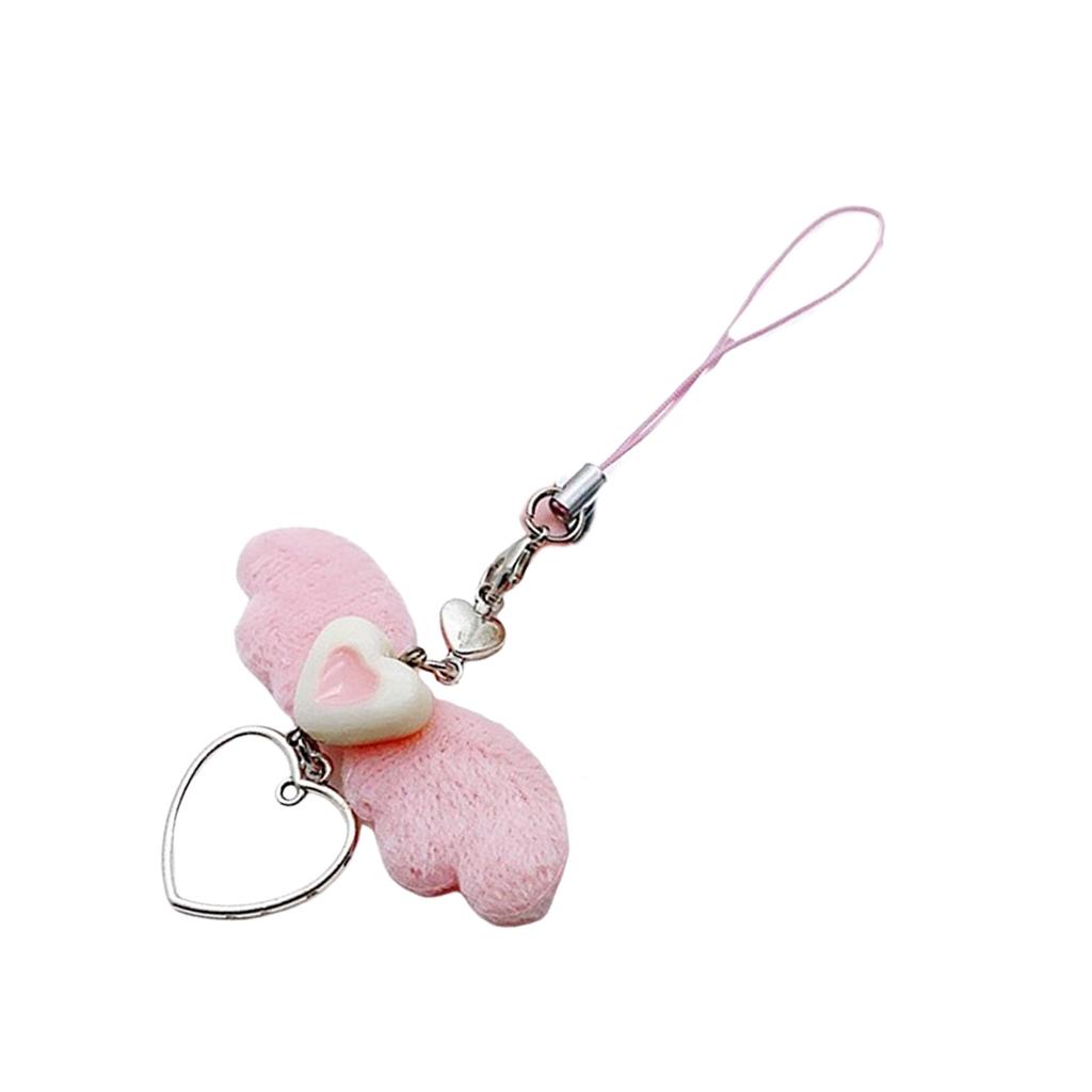 Winged Heart Phone Charm Acrylic Phone Chain Stylish Accessory Angel Wing Phone Pendant Perfect Gift for Women and Girls