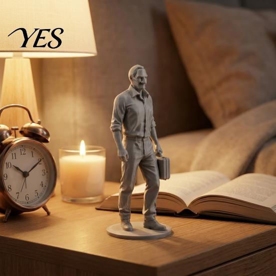 Burr-free Smooth Lines Model Desk Businessman Statue, 3D Printed Office Decor for Men, Space Saving Executive Figurine with Briefcase, Motivational