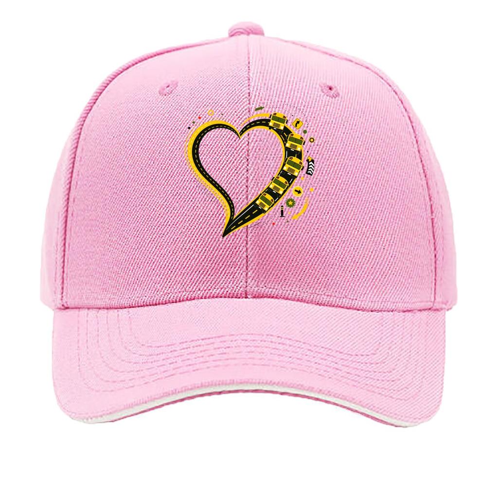School Bus Love Route Graphic Sandwich Baseball Cap Sun Cap Outdoor Workouts Hat