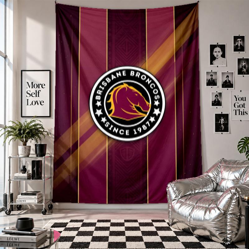 Brisbane Broncos Wall Tapestry Home Decor Wall Hanging Cloth for Bedroom Living Room Background