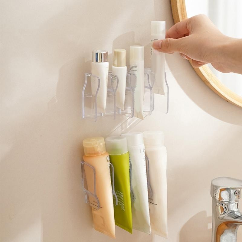 Вертикальный дозатор для крема для рук Настенный блок для хранения Несколько отделений Полки-органайзеры для ухода за кожей в ванной