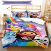 3pcs Custom Name Gabby's Dollhouse Bedding Set Duvet Cover Closure Includes 1 Duvet Cover & 2 Pillowcases, Soft and Comfortable for All Seasons.