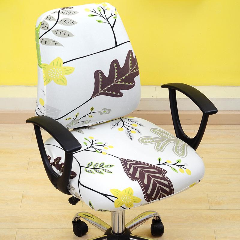 Printed Stretch Split Seat Cover Universal Computer Sectional Chair Covers Home Decor Rotating Lift Office Chair Protectors